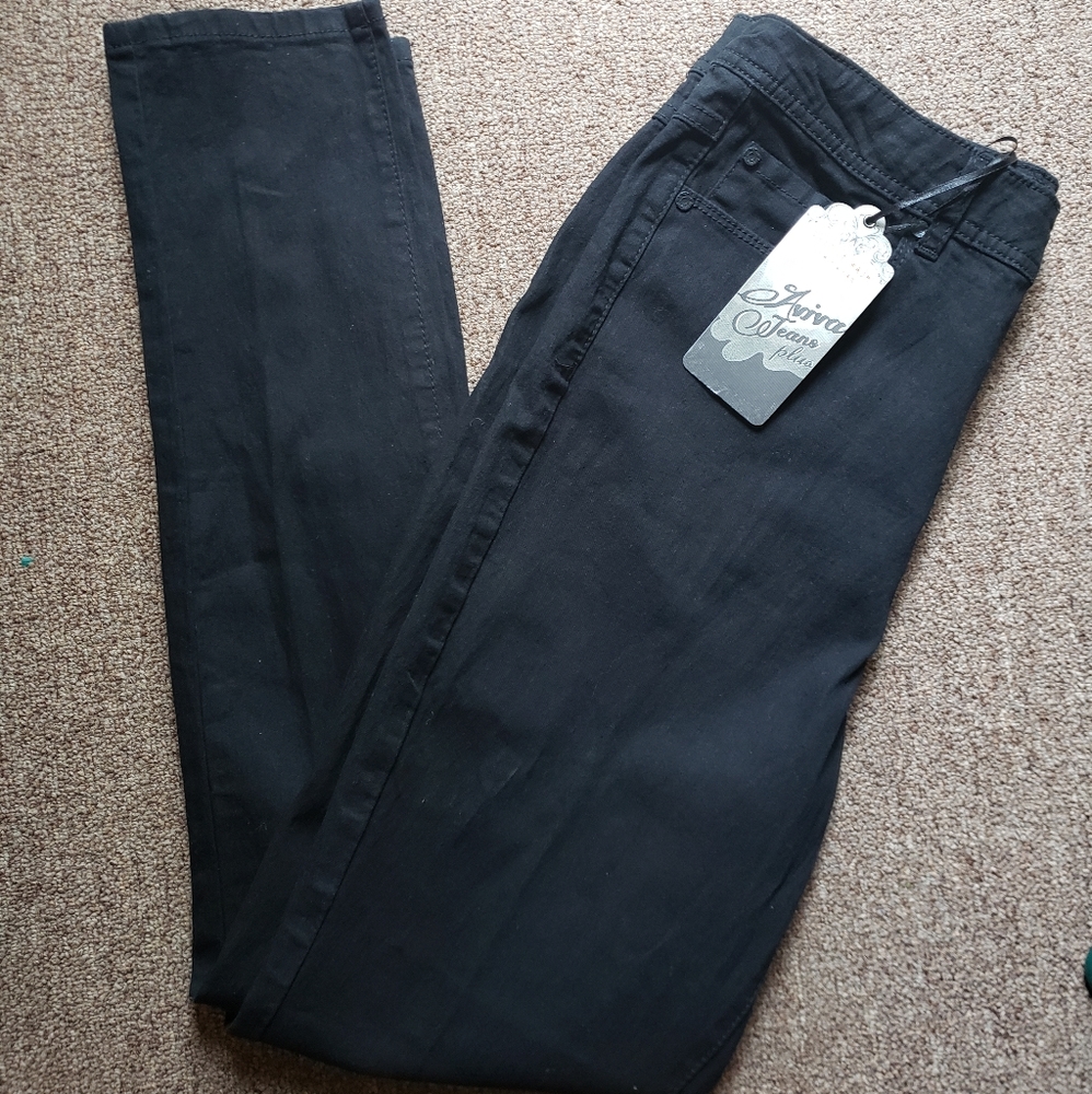 Aviva Jean's | Black Denim pants plus size